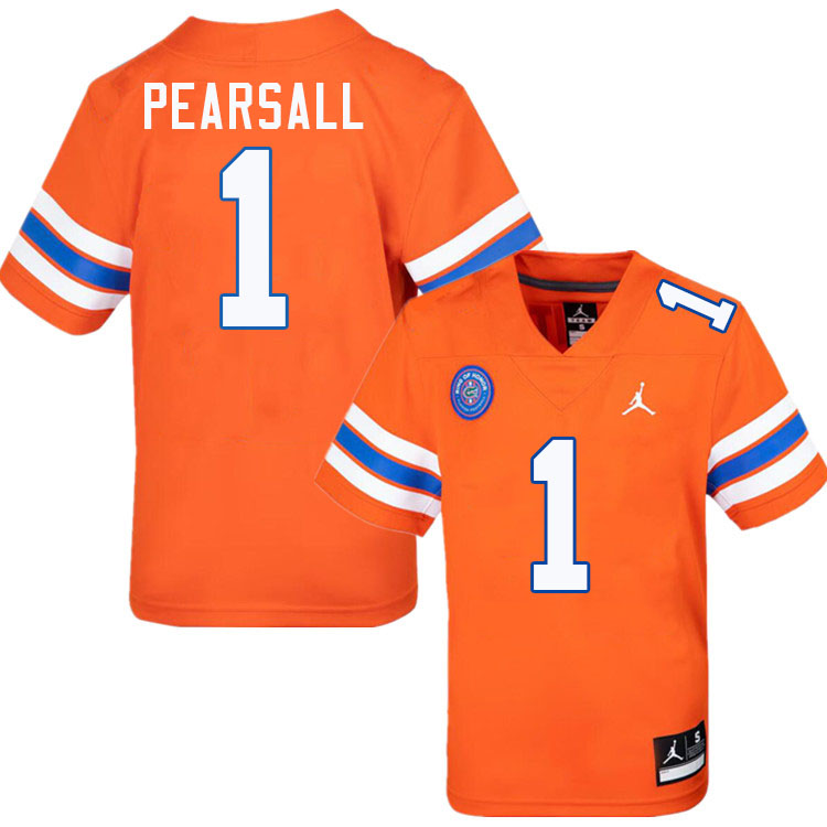 Ricky Pearsall Florida Jersey,Florida Gators #1 Ricky Pearsall Jersey Youth Uniforms-Throwback Orange